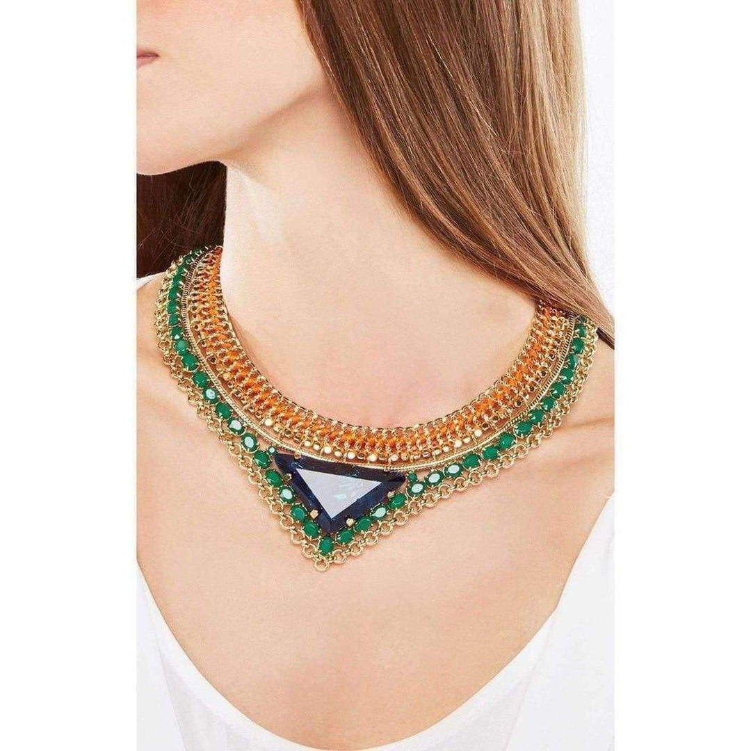 Stone Tribal Malachite Combo Necklace
