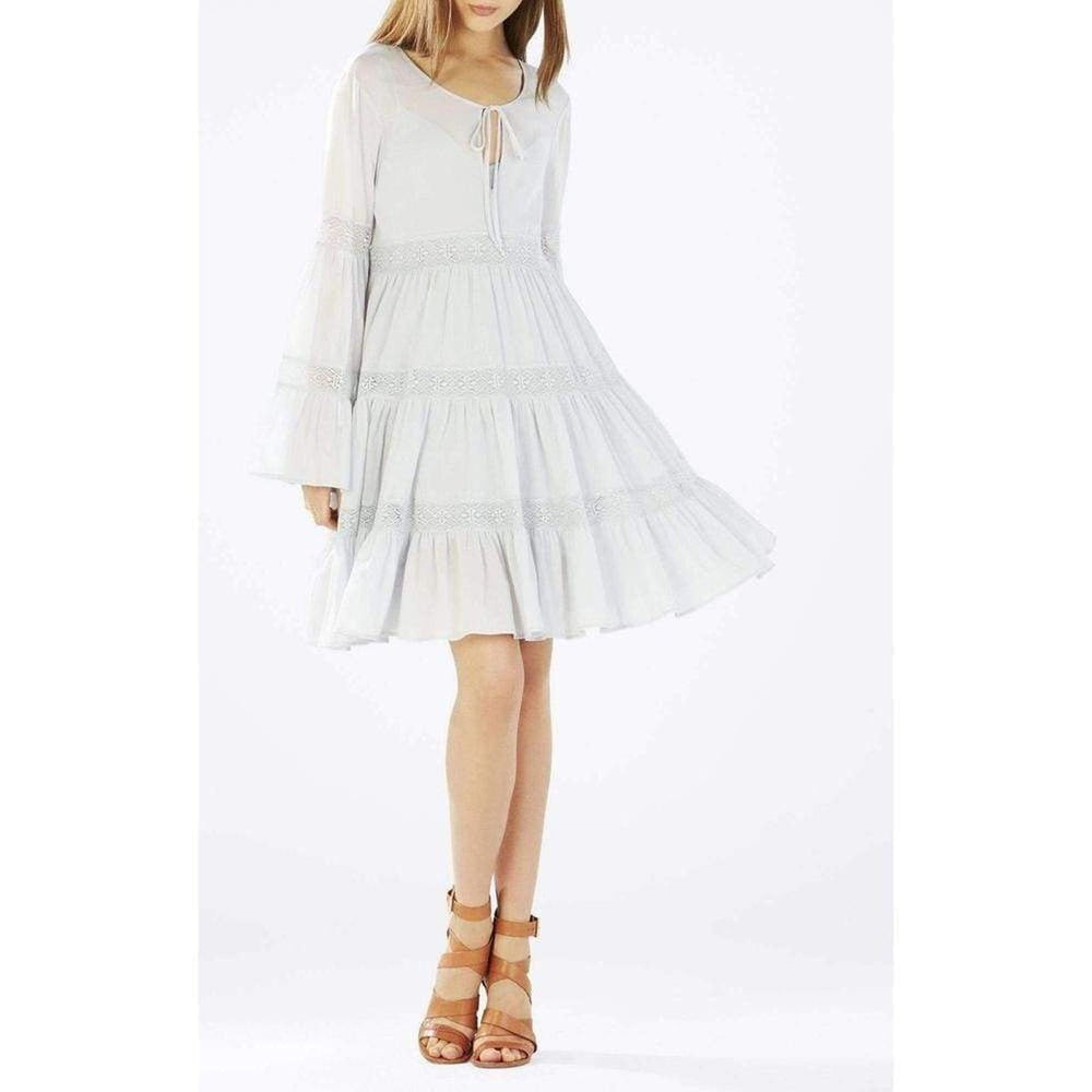 BCBGMAXAZRIA-Susie Lace Insert Tiered Babydoll Dress YQL60E82-461 - Runway Catalog