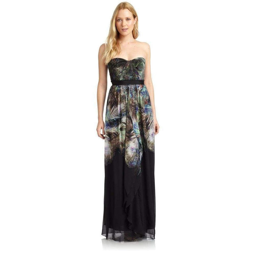 Tae Printed Strapless Silk Dress