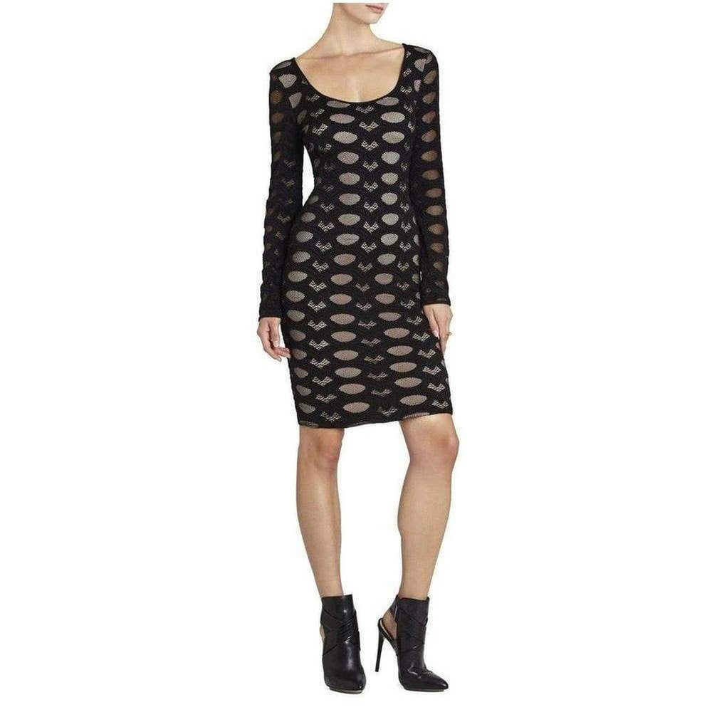 BCBGMAXAZRIA-Tanya Long Sleeve Lace Dress - Runway Catalog