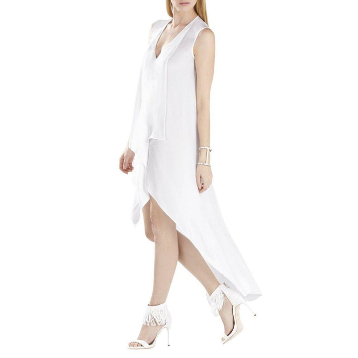 Tara Cascade Ruffle White Dress