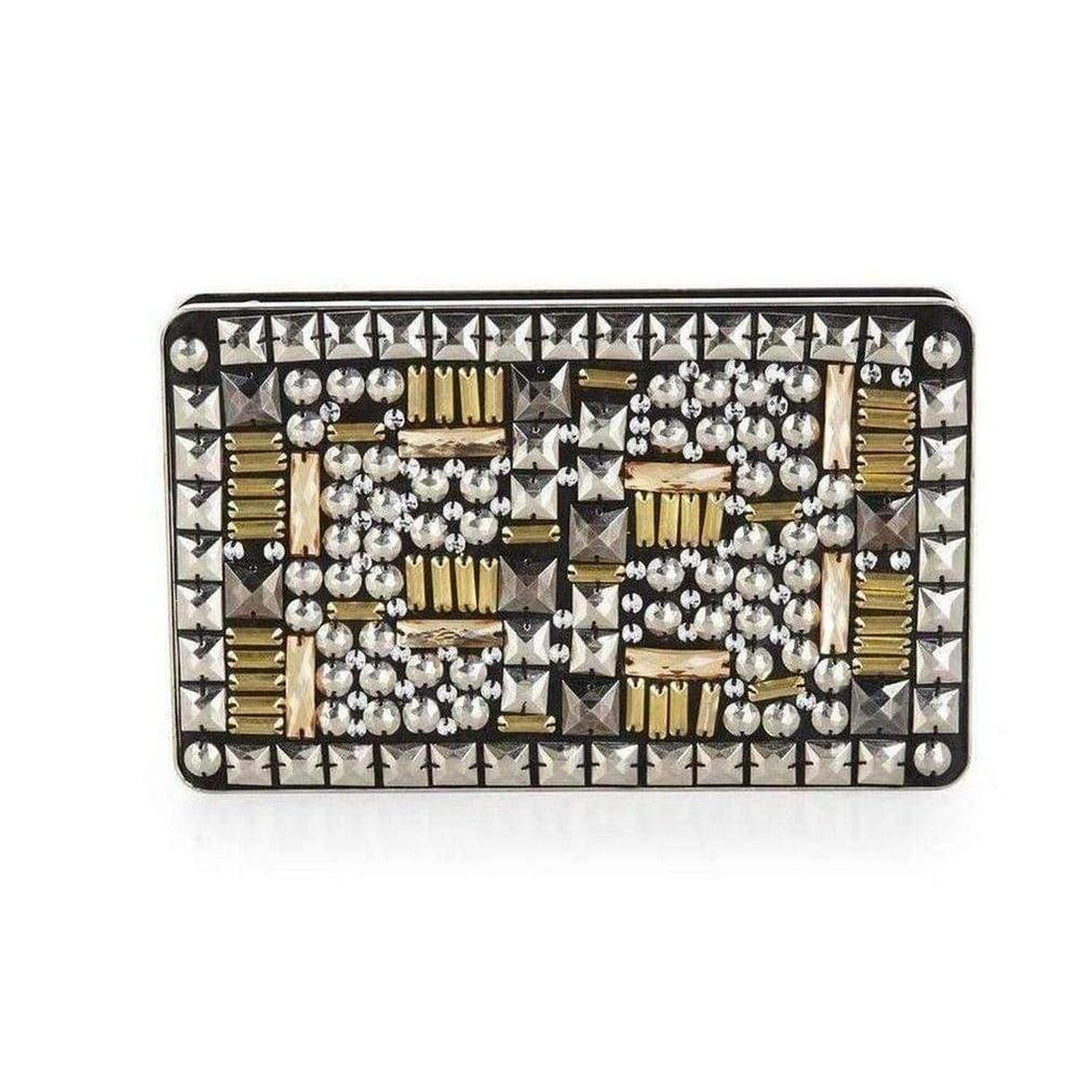 Taryn Studded Zip-Frame Clutch