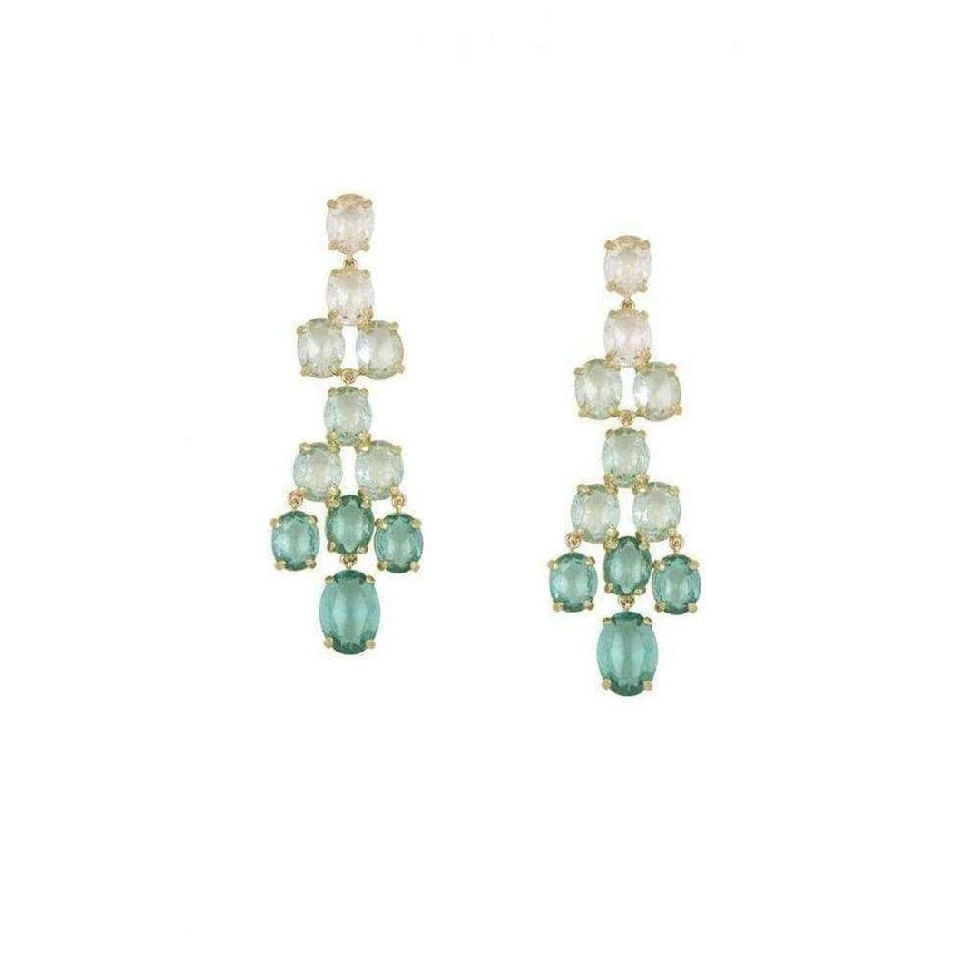 Tear Drop Green Ombre Earrings