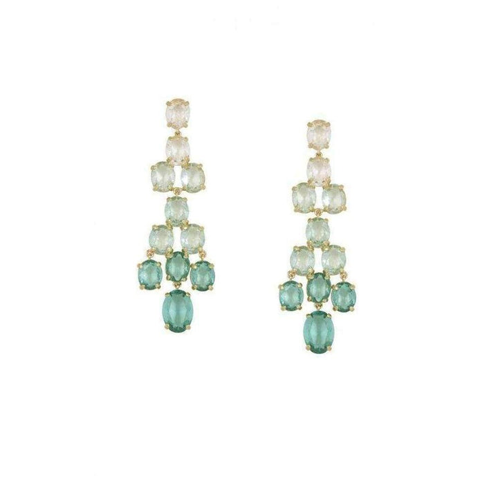 Tear Drop Green Ombre Earrings