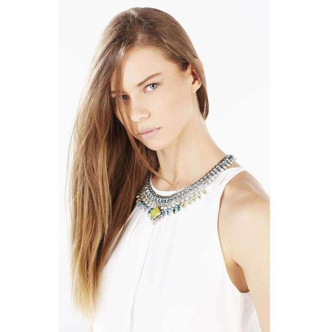 Teardrop Stone Statement Necklace JDKJF045-Z5I