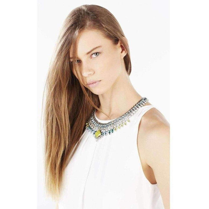 Teardrop Stone Statement Necklace JDKJF045-Z5I