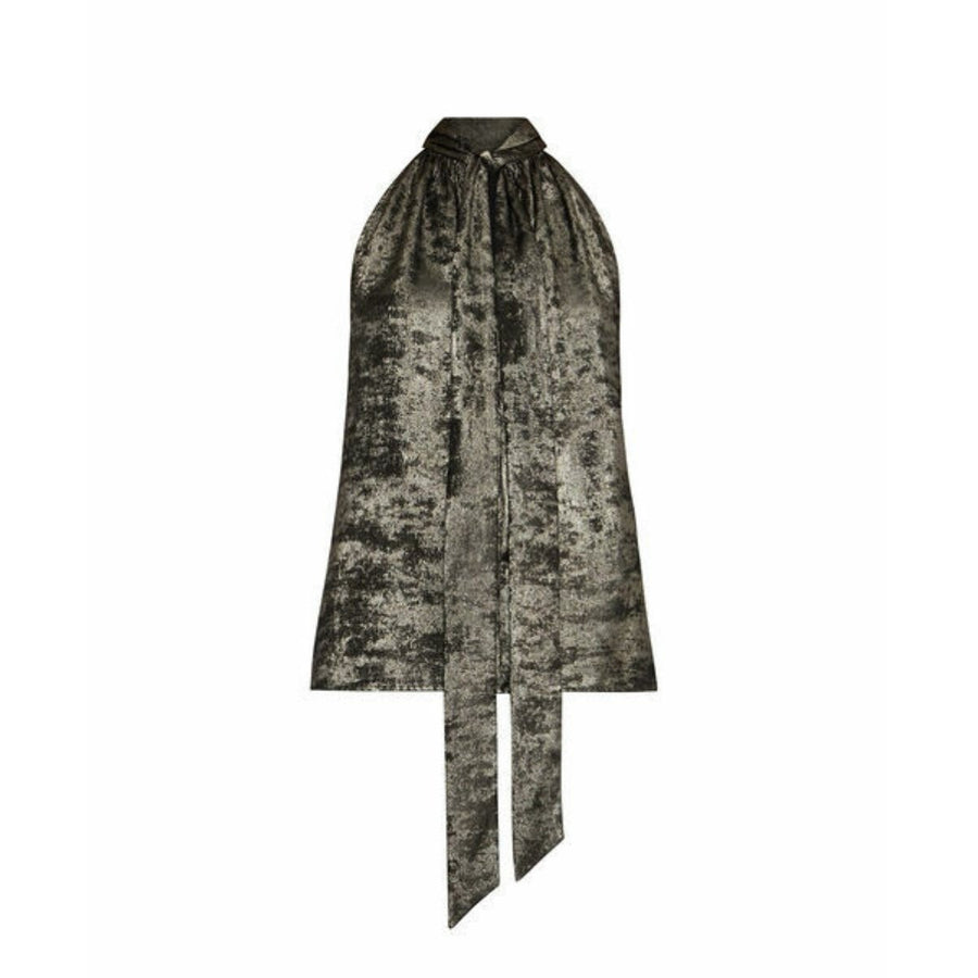 BCBGMAXAZRIA-Tie-back Metallic Top - Runway Catalog