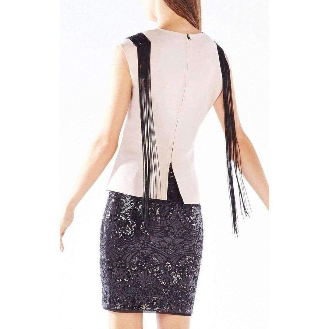 Virginie Beaded Fringe Peplum Top