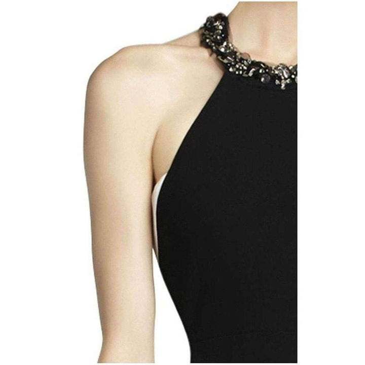 Viviane Beaded Halter Black White Dress