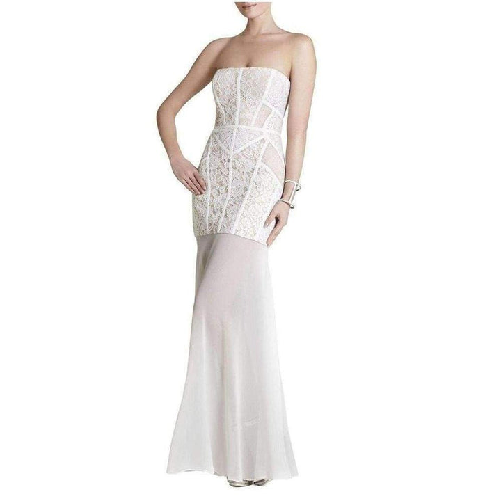 Vivienne Lace Blocked Strapless Dress