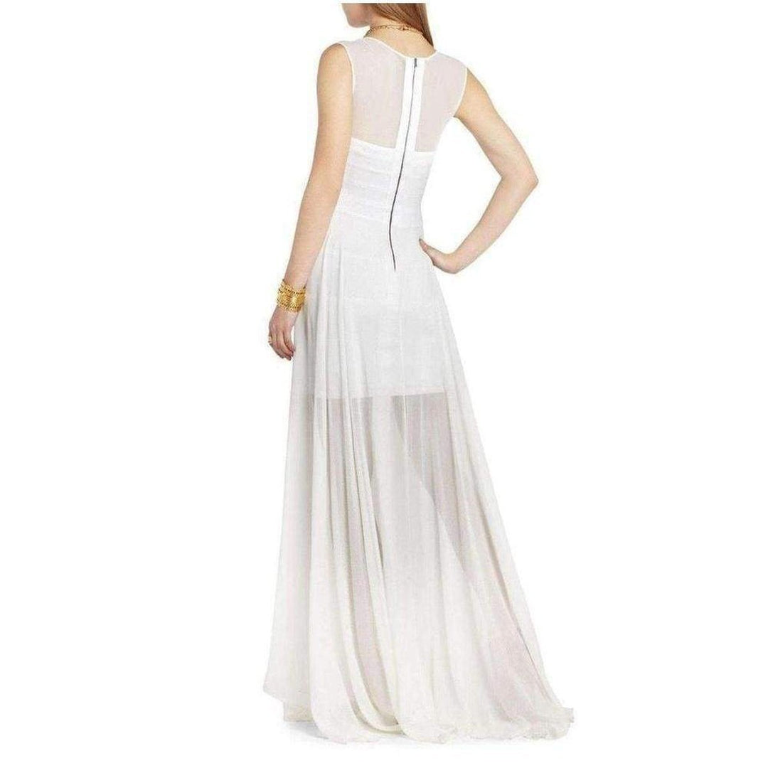 White Alai Full Length Evening Dress NPM6V687