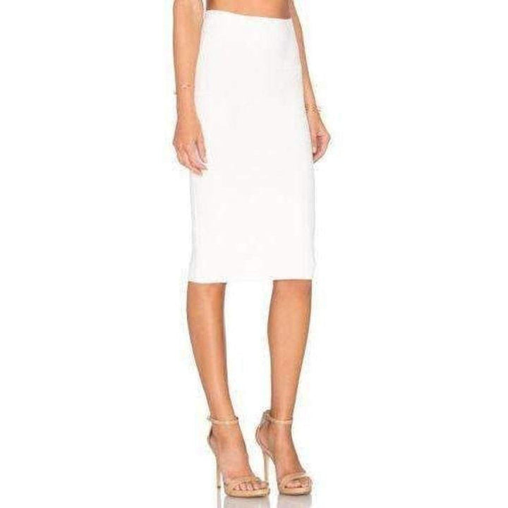BCBGMAXAZRIA-White Leger Pencil Skirt - Runway Catalog