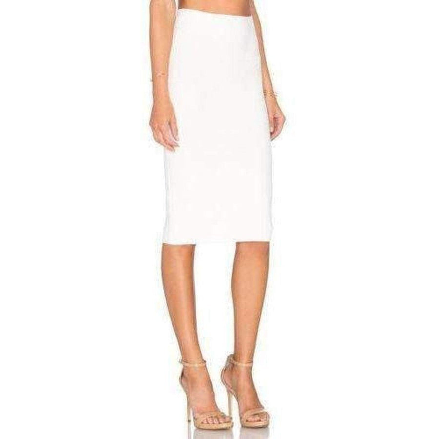 BCBGMAXAZRIA-White Leger Pencil Skirt - Runway Catalog