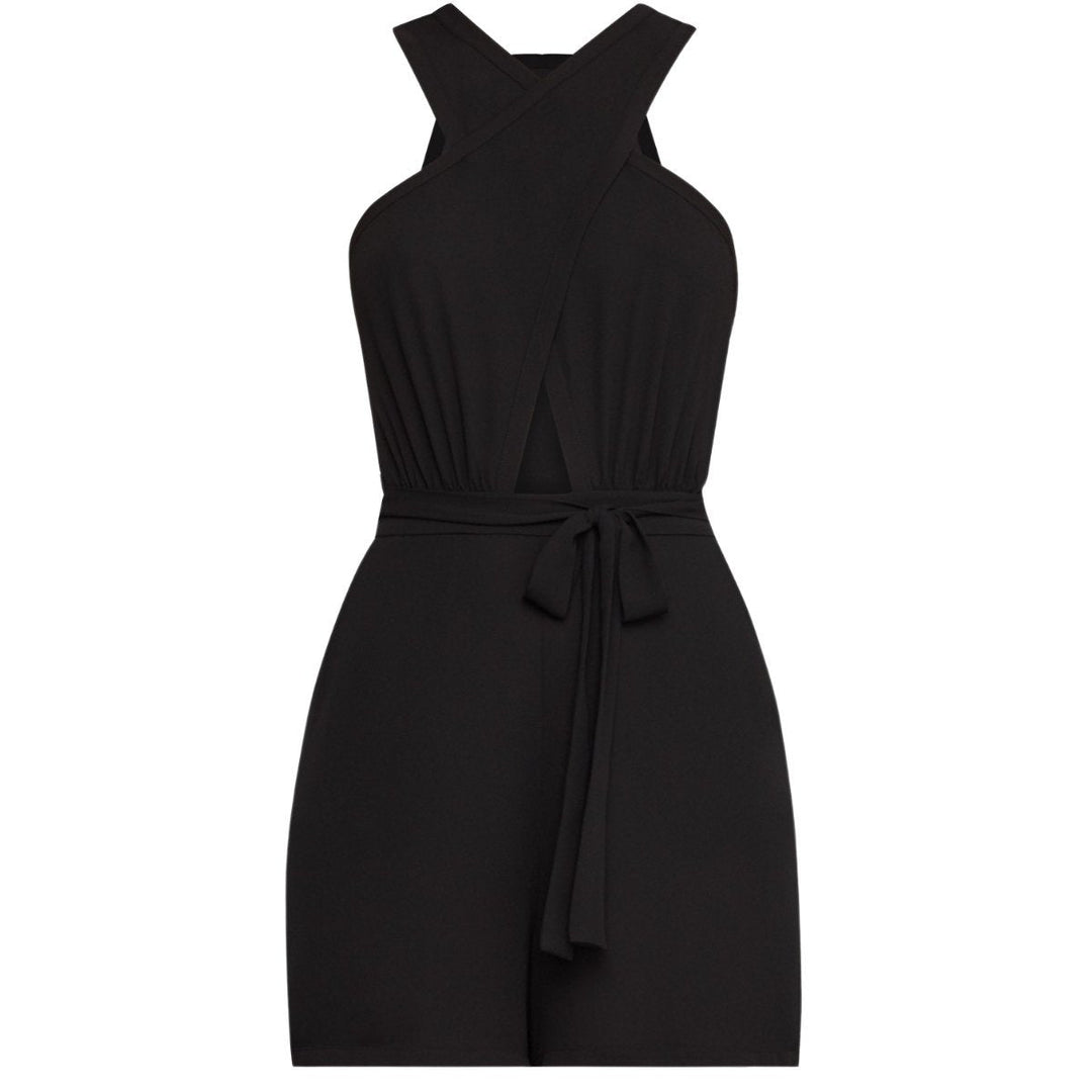 Wide-Leg Halter Romper