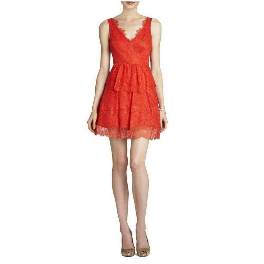 BCBGMAXAZRIA-Willa Bright Poppy Lace Cocktail Dress - Runway Catalog