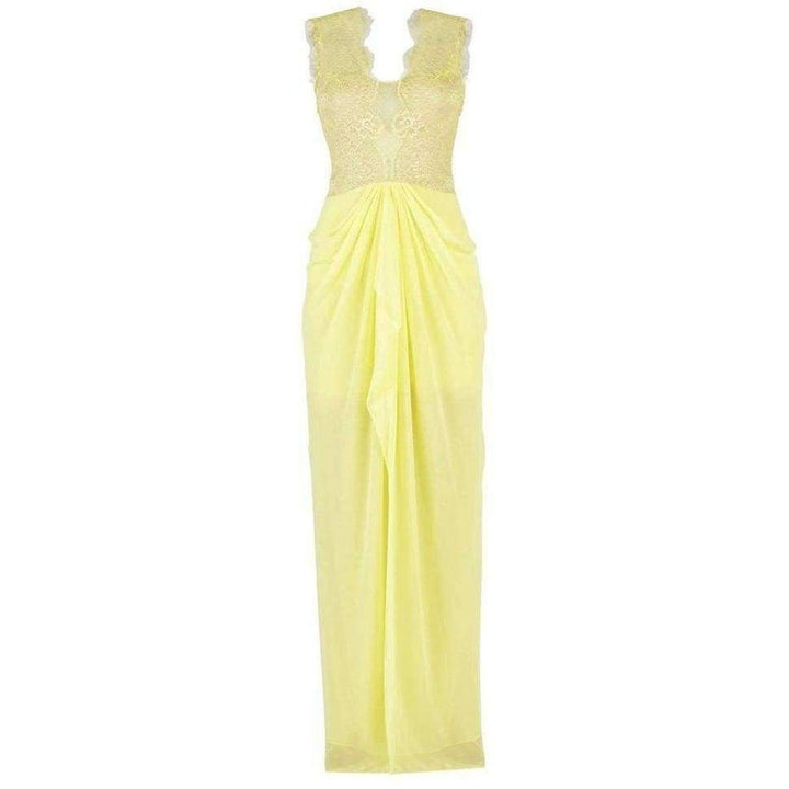 BCBGMAXAZRIA-Yellow Sleeveless Gown - Runway Catalog