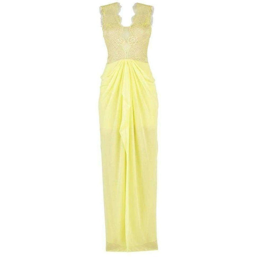 BCBGMAXAZRIA-Yellow Sleeveless Gown - Runway Catalog