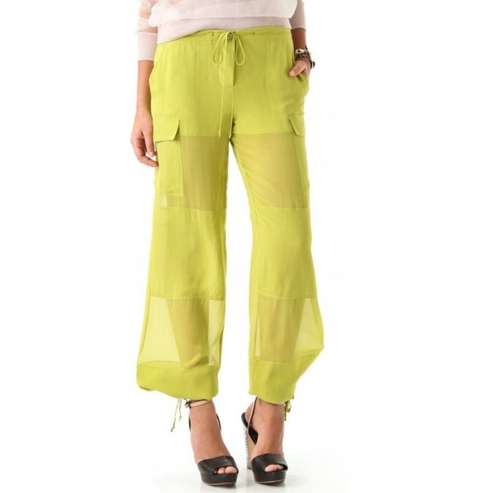 BCBGMAXAZRIA-Yellow The Even Silk Pants - Runway Catalog