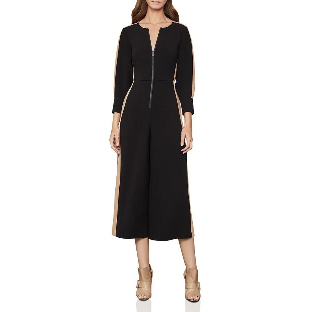 Zip-front Cropped Wide Leg Jumpsuit