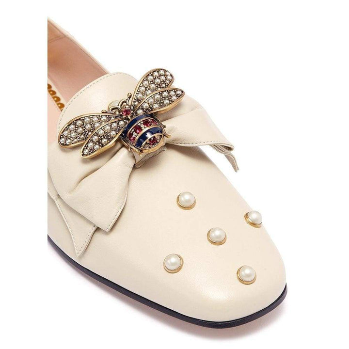 Bee Pearl Embellished Leather Brixton Loafer