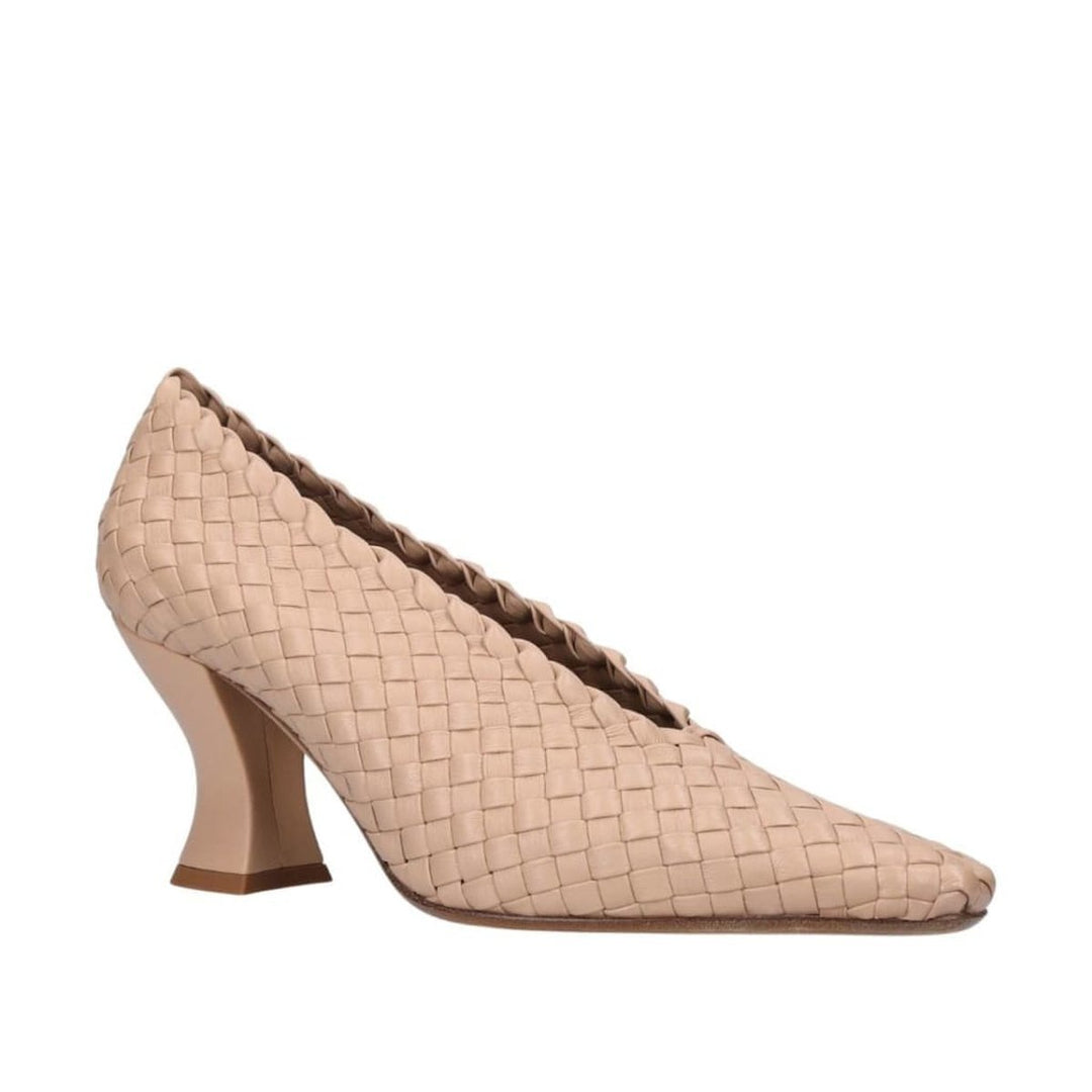 Bottega Veneta-Almond Leather Pumps - Runway Catalog