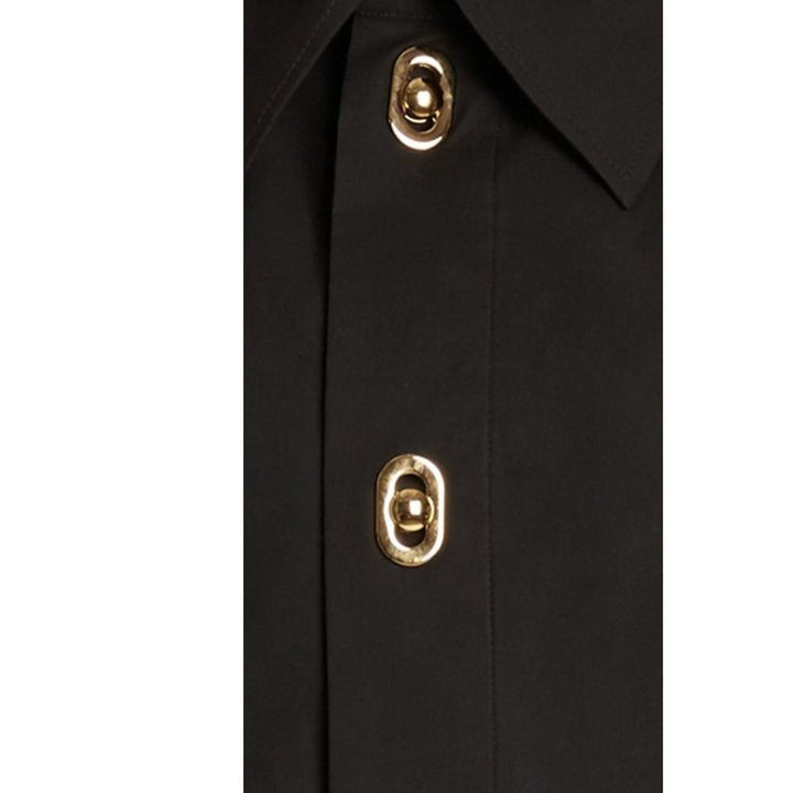 Button-detailed Cotton-blend Midi Shirt Dress