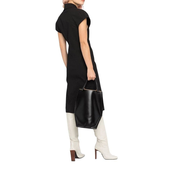 Button-detailed Cotton-blend Midi Shirt Dress