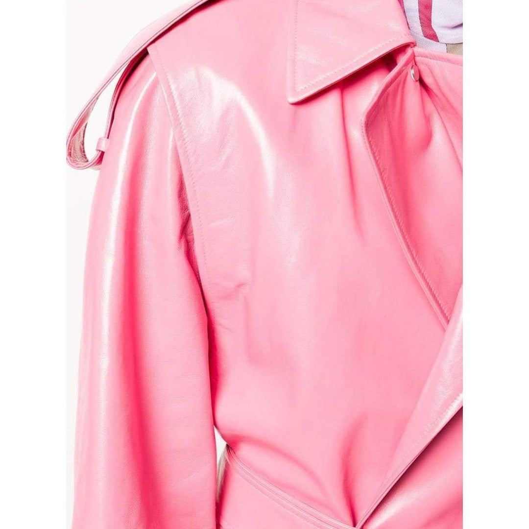 Convertible Crinkled Glossed-leather Trench Coat