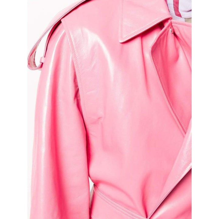 Convertible Crinkled Glossed-leather Trench Coat