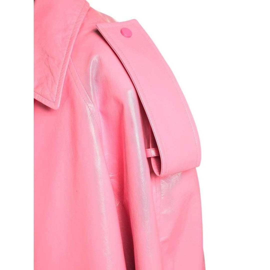 Convertible Crinkled Glossed-leather Trench Coat
