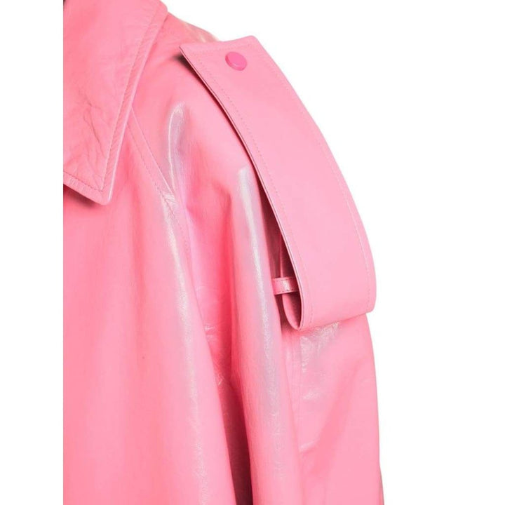 Convertible Crinkled Glossed-leather Trench Coat