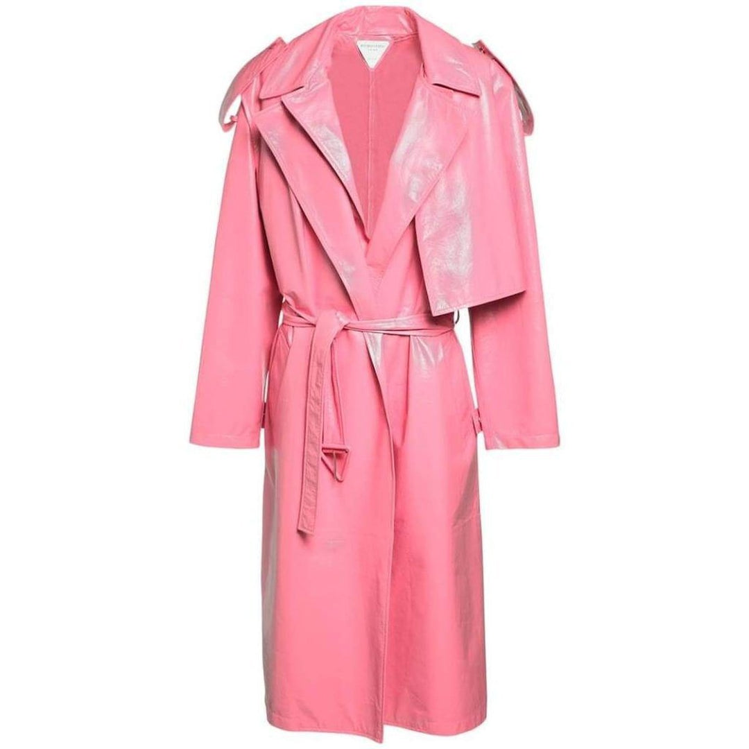 Bottega Veneta-Convertible Crinkled Glossed-leather Trench Coat - Runway Catalog