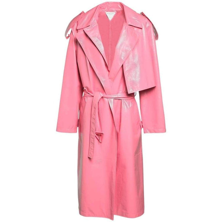 Bottega Veneta-Convertible Crinkled Glossed-leather Trench Coat - Runway Catalog