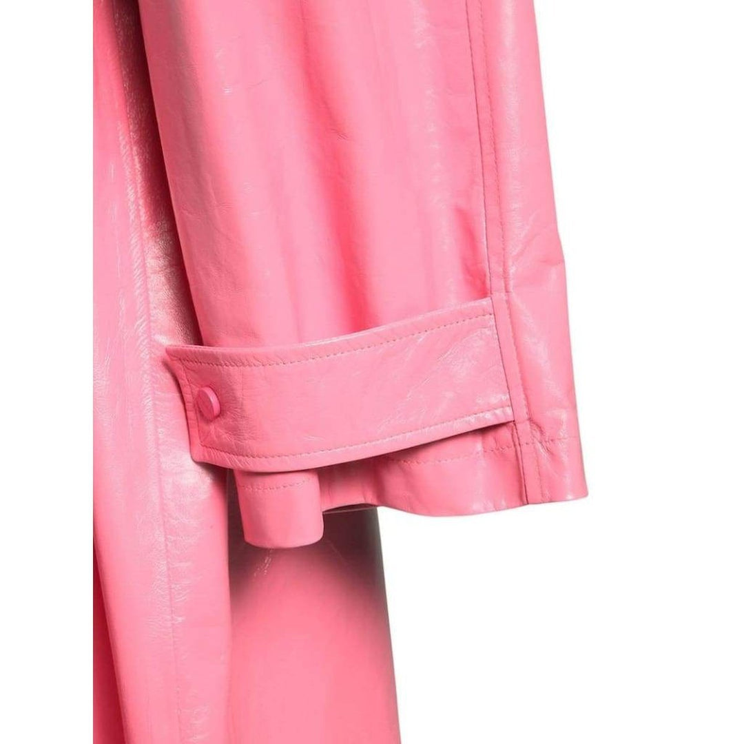 Convertible Crinkled Glossed-leather Trench Coat