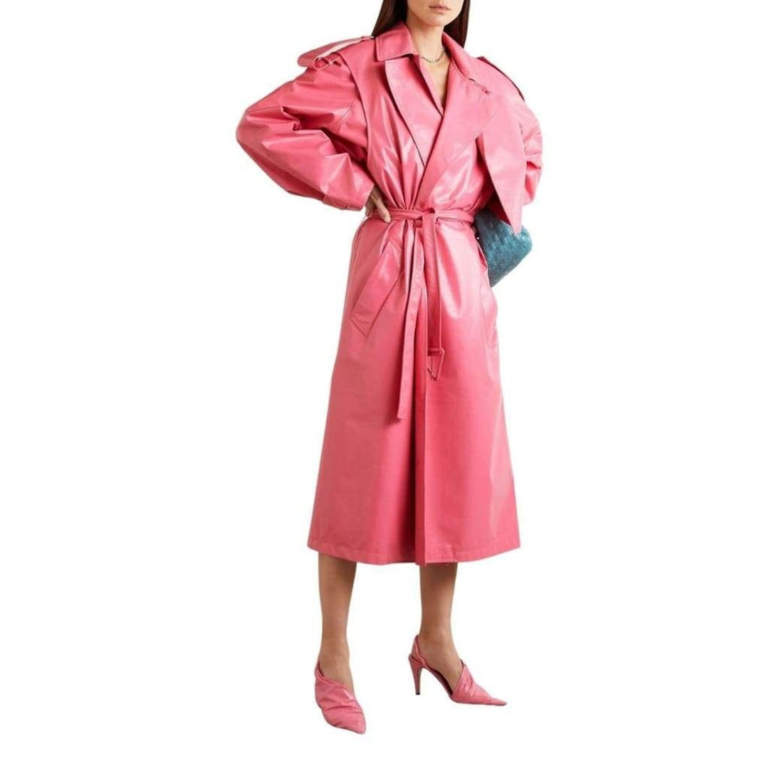 Convertible Crinkled Glossed-leather Trench Coat