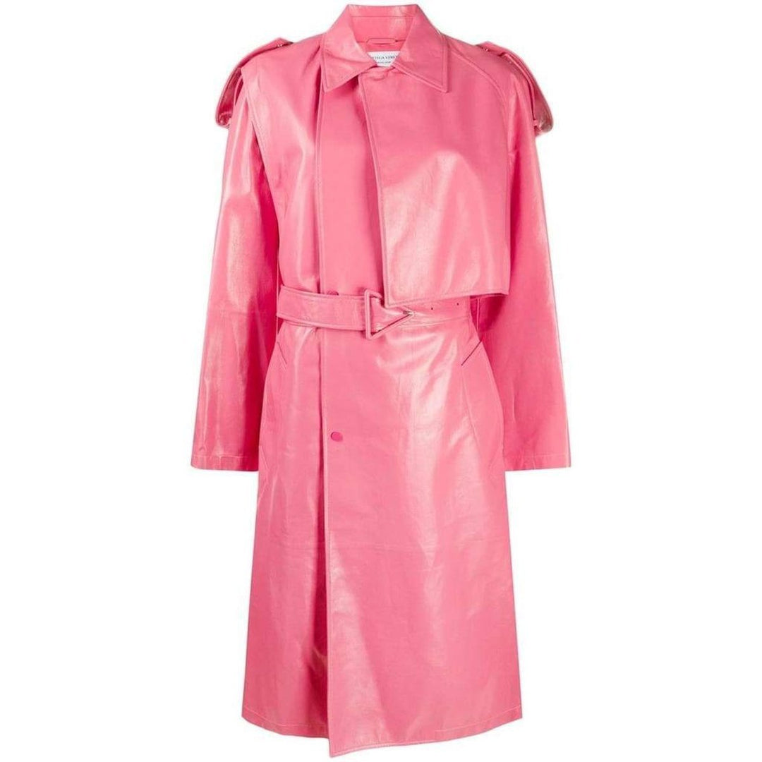 Convertible Crinkled Glossed-leather Trench Coat