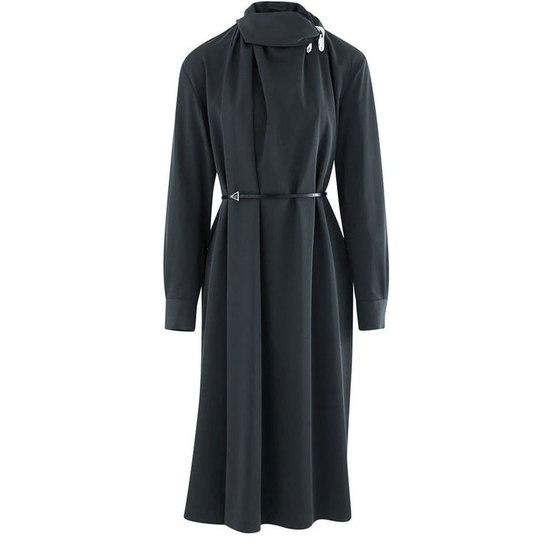 Bottega Veneta-Draped Wool-Gabardine Liquid Midi Dress - Runway Catalog