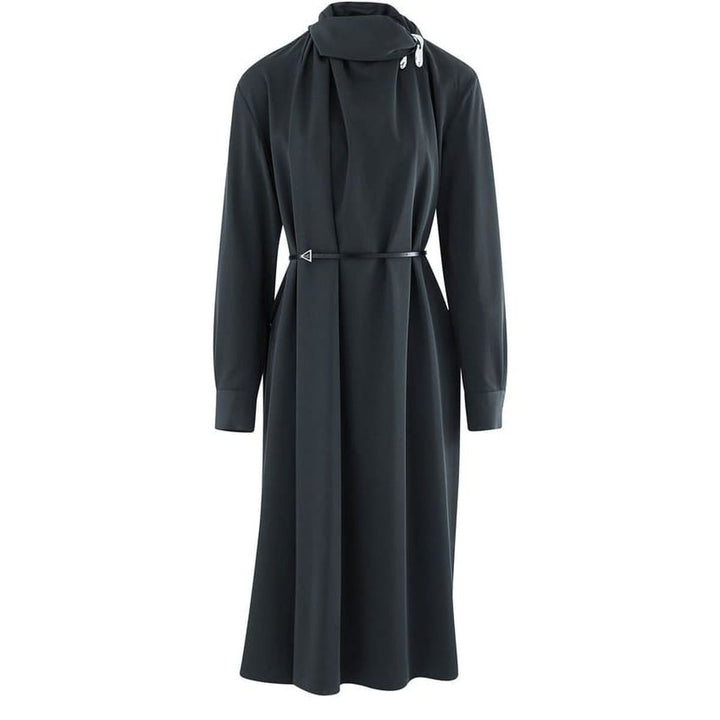 Bottega Veneta-Draped Wool-Gabardine Liquid Midi Dress - Runway Catalog