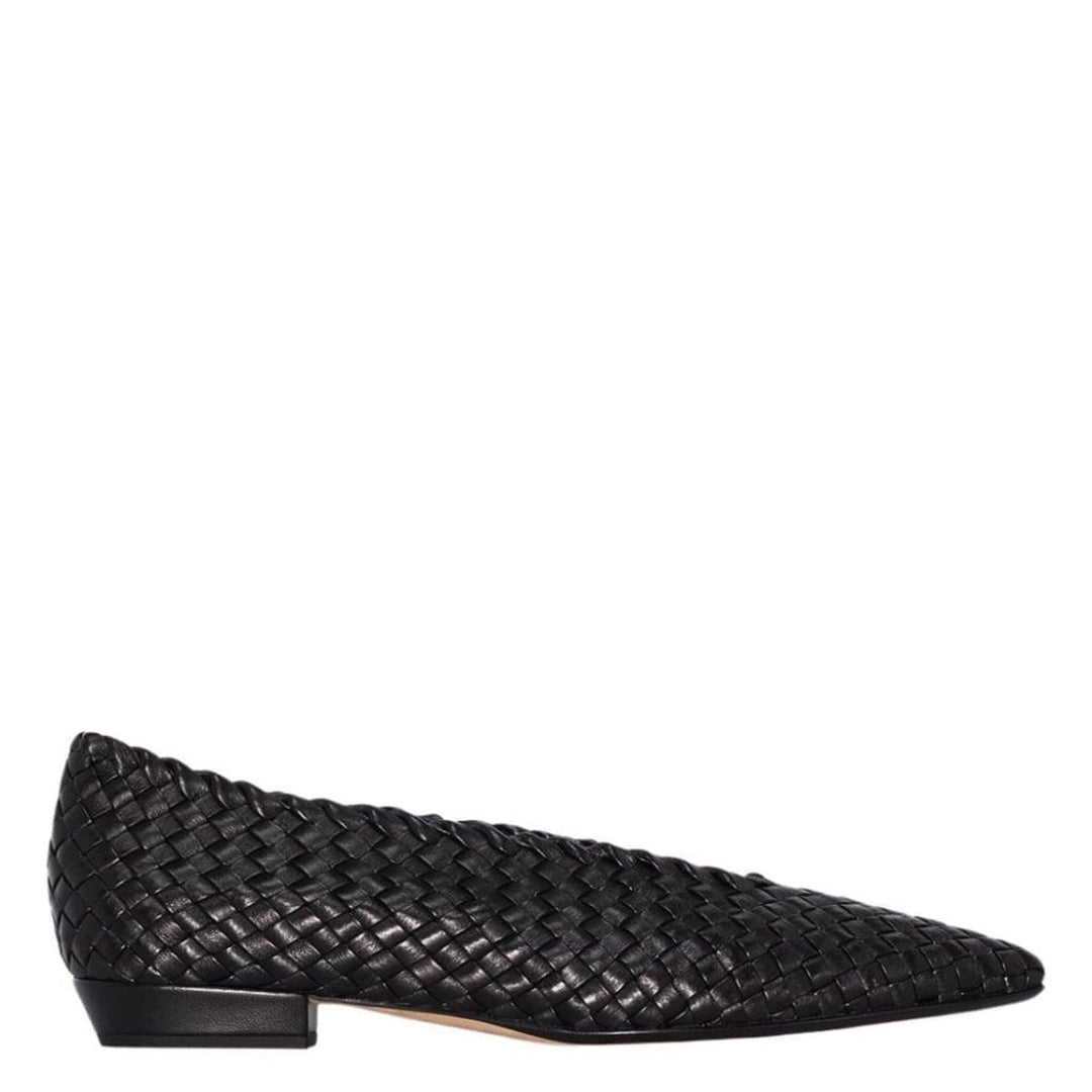 Bottega Veneta-Intrecciato Almond-Toe Ballerina Shoes - Runway Catalog