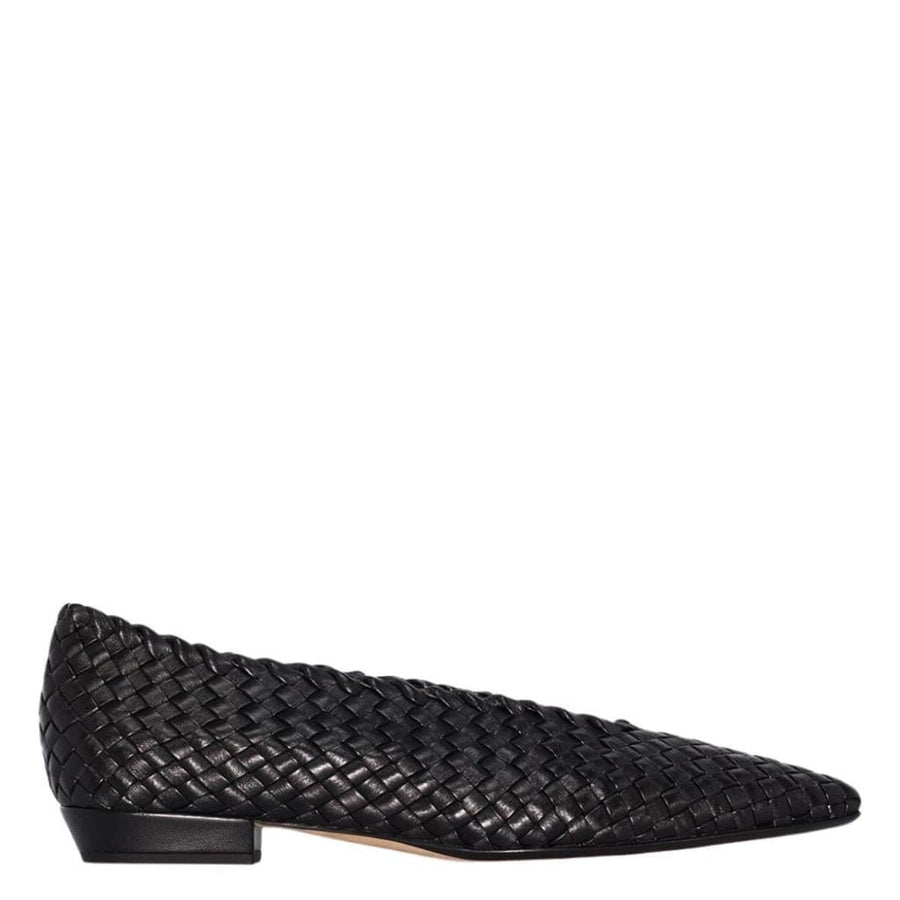 Bottega Veneta-Intrecciato Almond-Toe Ballerina Shoes - Runway Catalog