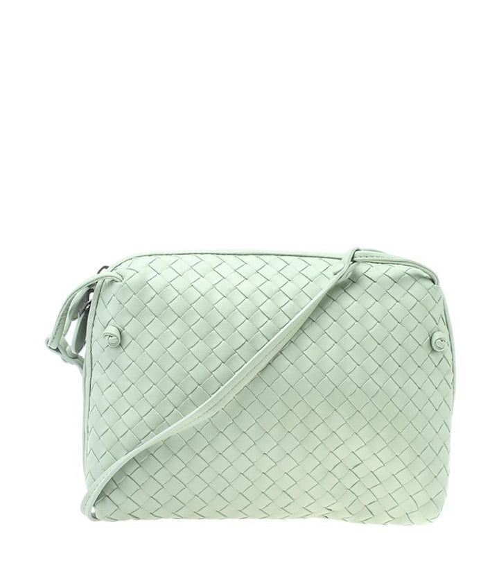 Bottega Veneta Pillow Green Intrecciato Leather Crossbody Bag