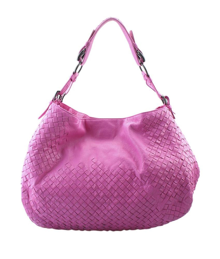 Bottega Veneta Pink Intrecciato Leather Hobo