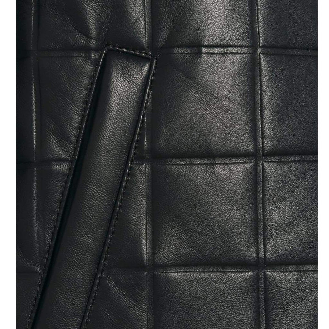 Quilted Leather Bomber Jacket