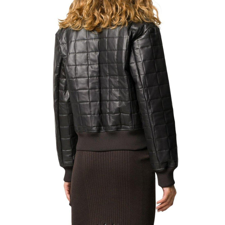 Quilted Leather Bomber Jacket