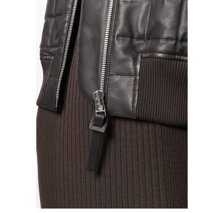 Quilted Leather Bomber Jacket