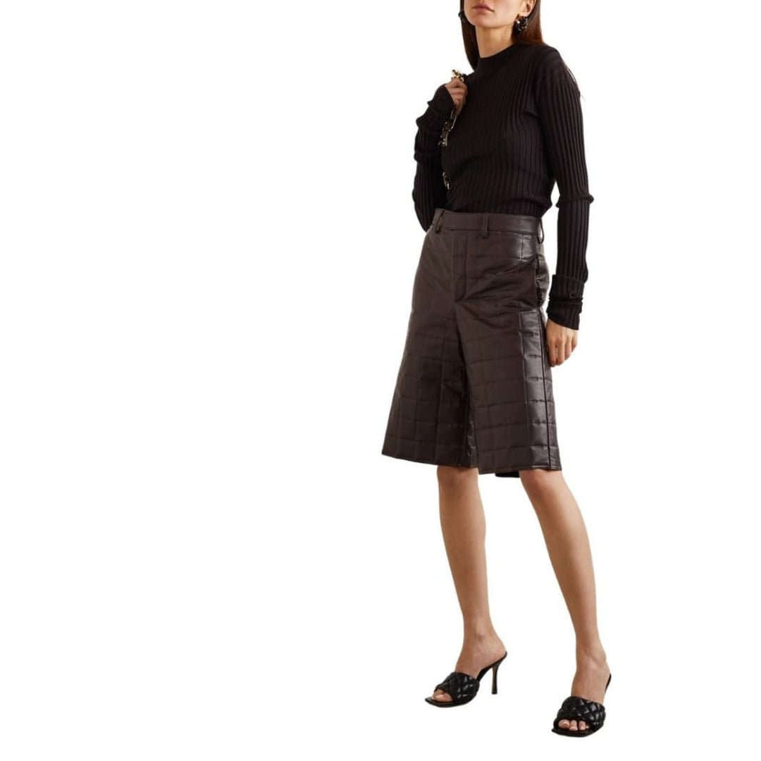 Quilted Leather Shorts
