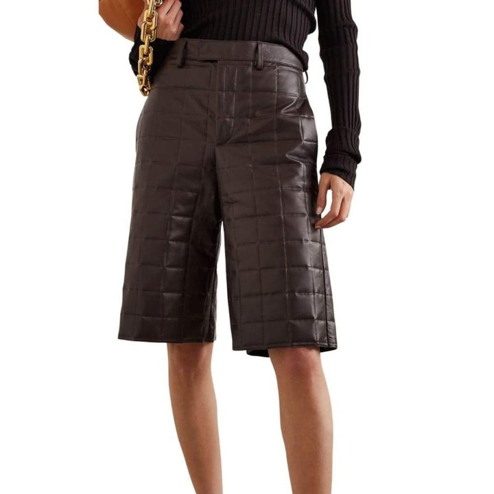 Quilted Leather Shorts
