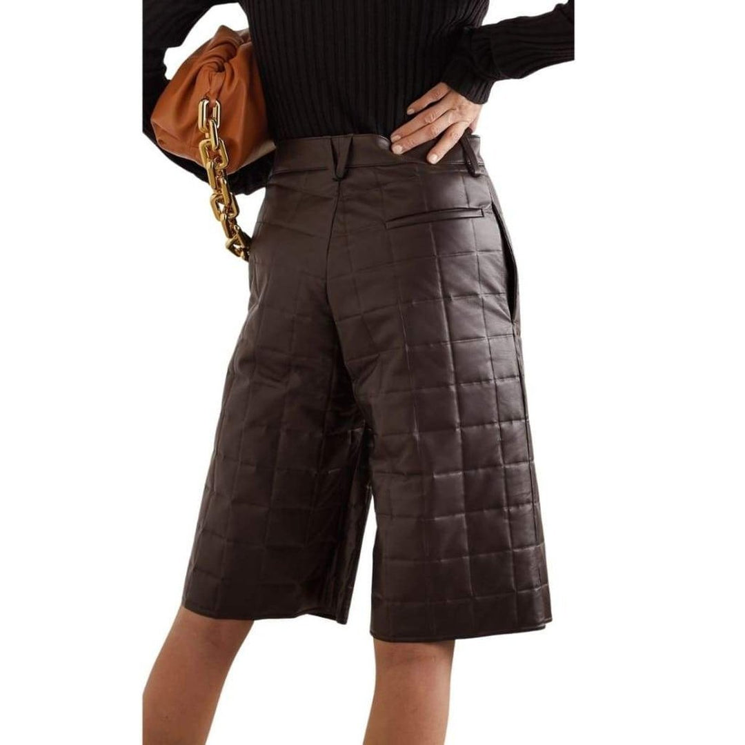 Quilted Leather Shorts