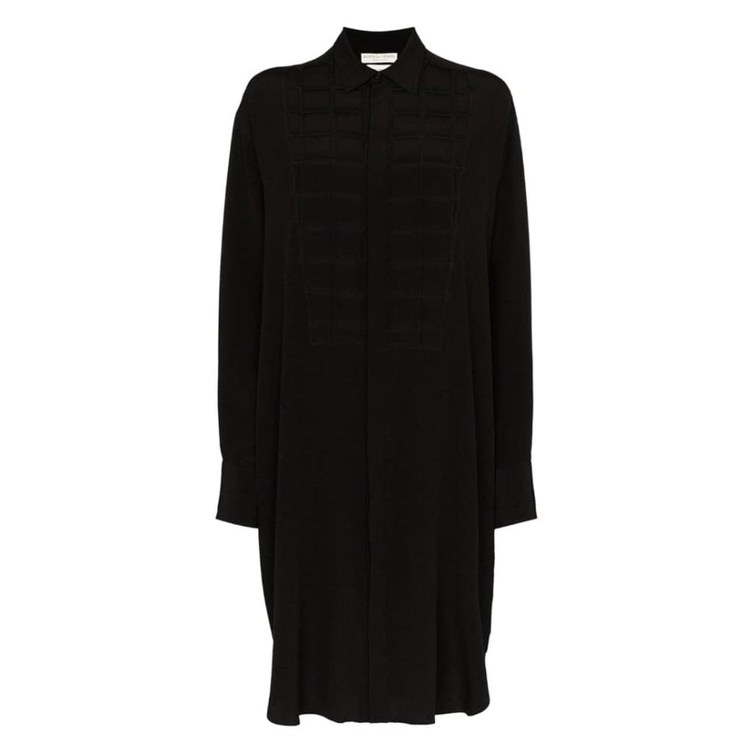 Bottega Veneta-Quilted Silk Crepe de chine Shirt Dress - Runway Catalog