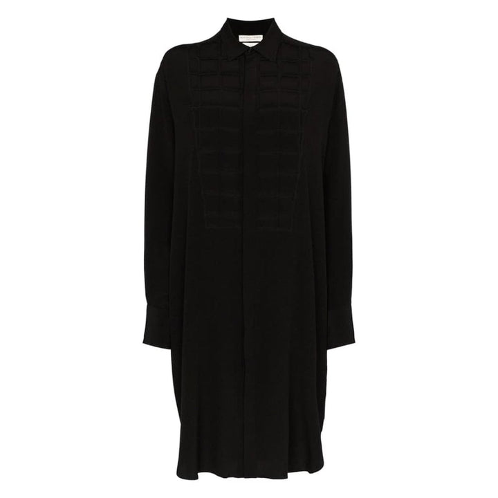 Bottega Veneta-Quilted Silk Crepe de chine Shirt Dress - Runway Catalog